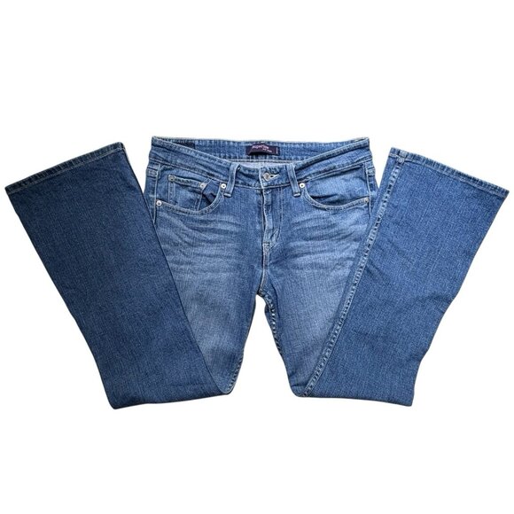 Y2K Levis Superlow 518 Boot Cut Blue Denim Jeans Women's 7 Waist 32 Academia Hip - Picture 1 of 16